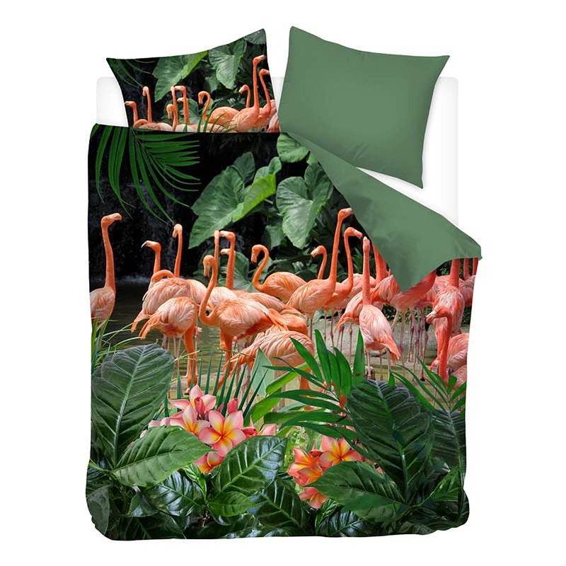 Foto van Snoozing flamingo dekbedovertrek - 2-persoons (200x200/220 cm + 2 slopen)