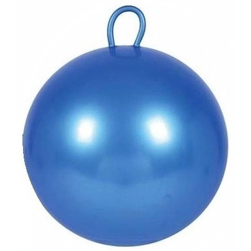 Foto van Skippybal blauw 70 cm voor kinderen - skippyballen buitenspeelgoed voor jongens/meisjes