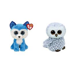 Foto van Ty - knuffel - beanie boo's - prince husky & owlette owl