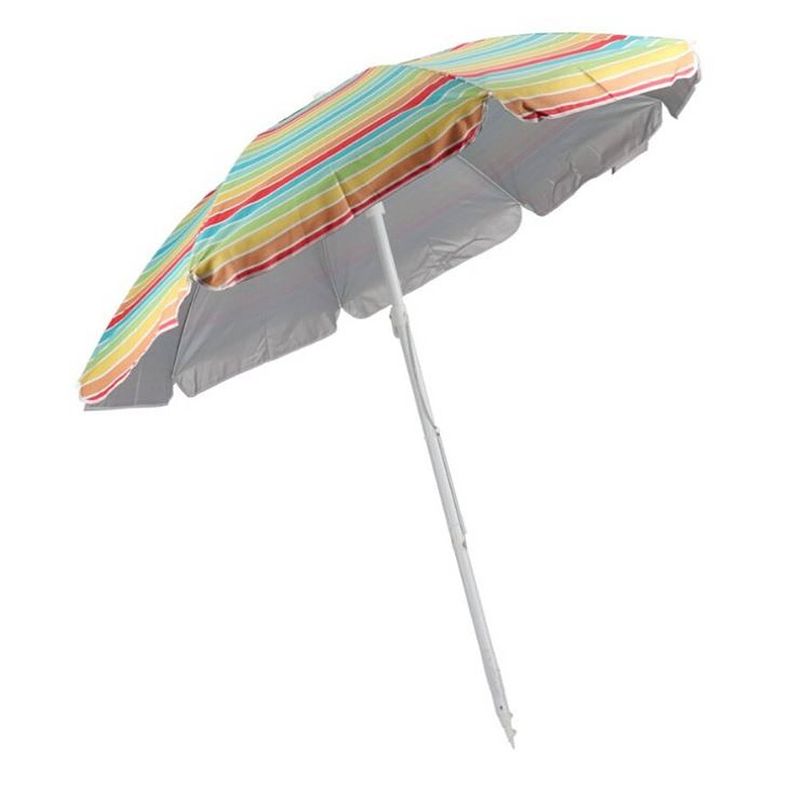 Foto van Gerimport strandparasol iris 205 x 200 cm aluminium gestreept