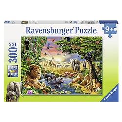 Foto van Ravensburger puzzel avondzon bij de drinkplaats - 300 stukjes