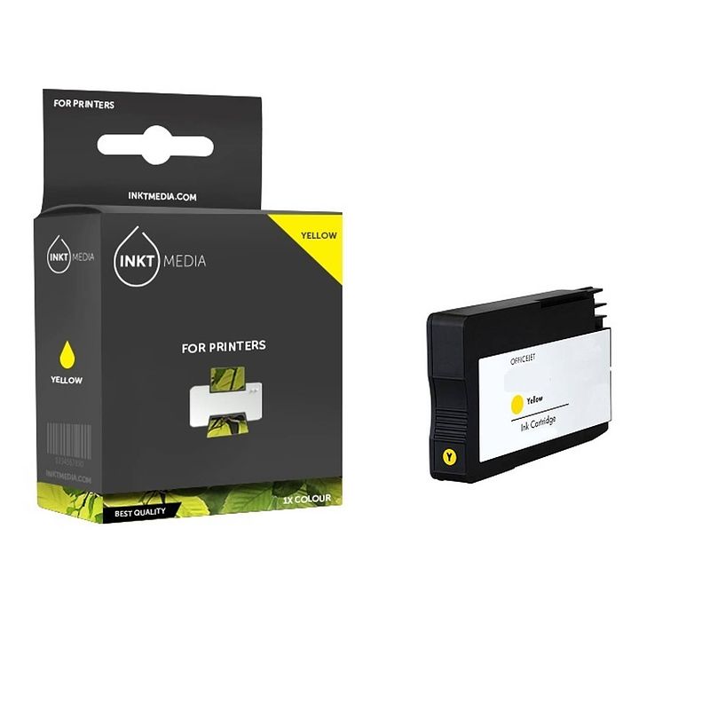 Foto van Inktmedia® -navulinkt - geschikt hp 953xl 953 (f6u18ae) inktcartridge geel hoge capaciteit - navul inkt - refill inkt