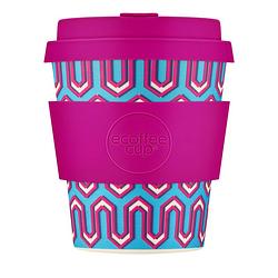 Foto van Ecoffee cup messages from the unseen world pla - koffiebeker to go 250 ml - fuchsia siliconen