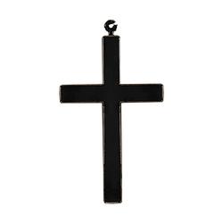 Foto van Verkleed paus/bisschop/priester kruis - aan ketting - zwart - 22 cm - verkleedketting