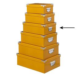 Foto van 5five opbergdoos/box - 2x - geel - l36 x b24.5 x h12.5 cm - stevig karton - yellowbox - opbergbox