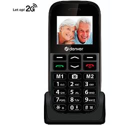 Foto van Denver senioren mobiele telefoon - grote toetsen - oplaadstation - dual sim - gsm - simlockvrij - sos knop - bas18500meb