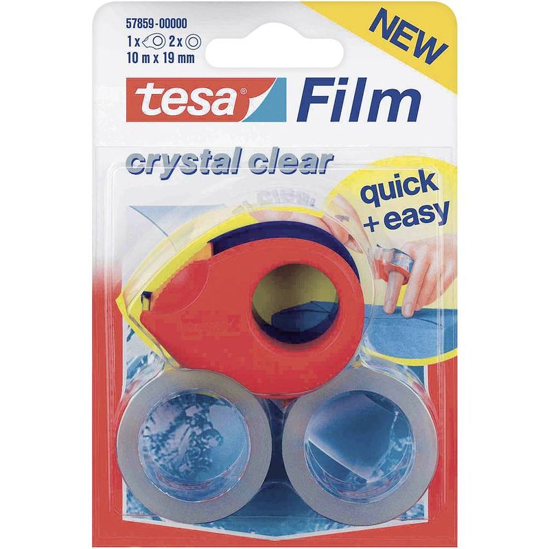 Foto van Tesa 57859-00000-13 tesafilm kristall-klar transparant (l x b) 10 m x 19 mm 2 stuk(s)