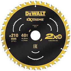 Foto van Dewalt dt20433-qz cirkelzaagblad 210 x 30 x 2.4 mm aantal tanden: 40 1 stuk(s)