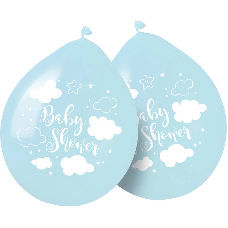 Foto van Folat ballonnen babyshower 30 cm latex blauw 8 stuks