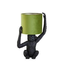 Foto van Light & living - tafellamp monkey - 46x32x68cm - groen