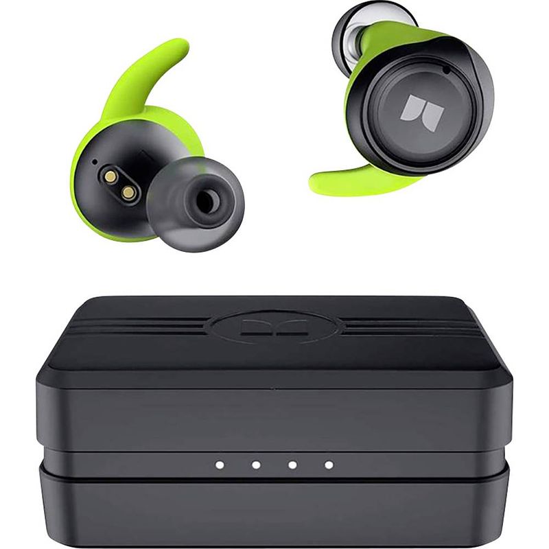 Foto van Monster champion in ear oordopjes bluetooth zwart-groen headset, bestand tegen zweet, waterafstotend