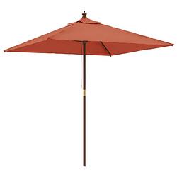 Foto van Vidaxl parasol met houten paal 198x198x231 cm terracottakleurig