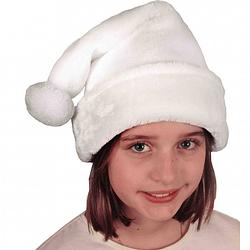 Foto van Kerstaccessoires kerstmutsen wit voor kinderen - kerstmutsen