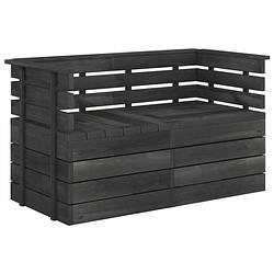 Foto van Vidaxl tuinbank 2-zits pallet massief grenenhout donkergrijs