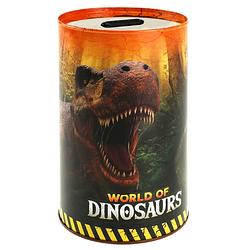 Foto van Toi-toys spaarpot world of dinosaurs 15 x 10 cm bruin/oranje