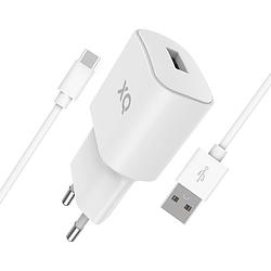 Foto van Xqisit telefoonlader 2.4a single usb a - incl. usb-a/usb-c kabel