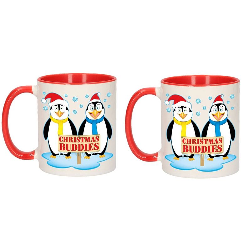 Foto van 2x stuks kerstmis mokken christmas buddies 300 ml - bekers