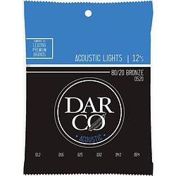 Foto van Darco acoustic d520 lights 80/20 bronze 12-54 snarenset voor westerngitaar