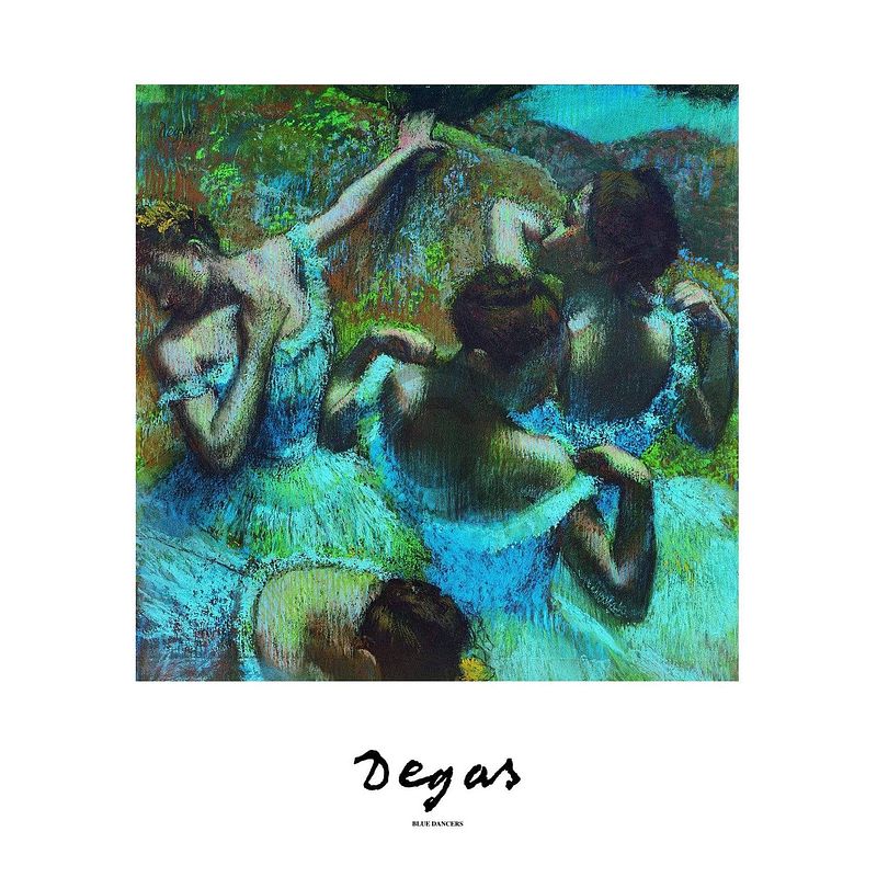 Foto van Edgar degas - blue dancers kunstdruk 60x80cm