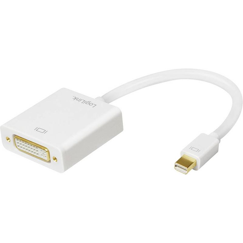 Foto van Logilink cv0037b adapter [1x mini-displayport stekker - 1x dvi-bus 24+5-polig] wit 15.00 cm