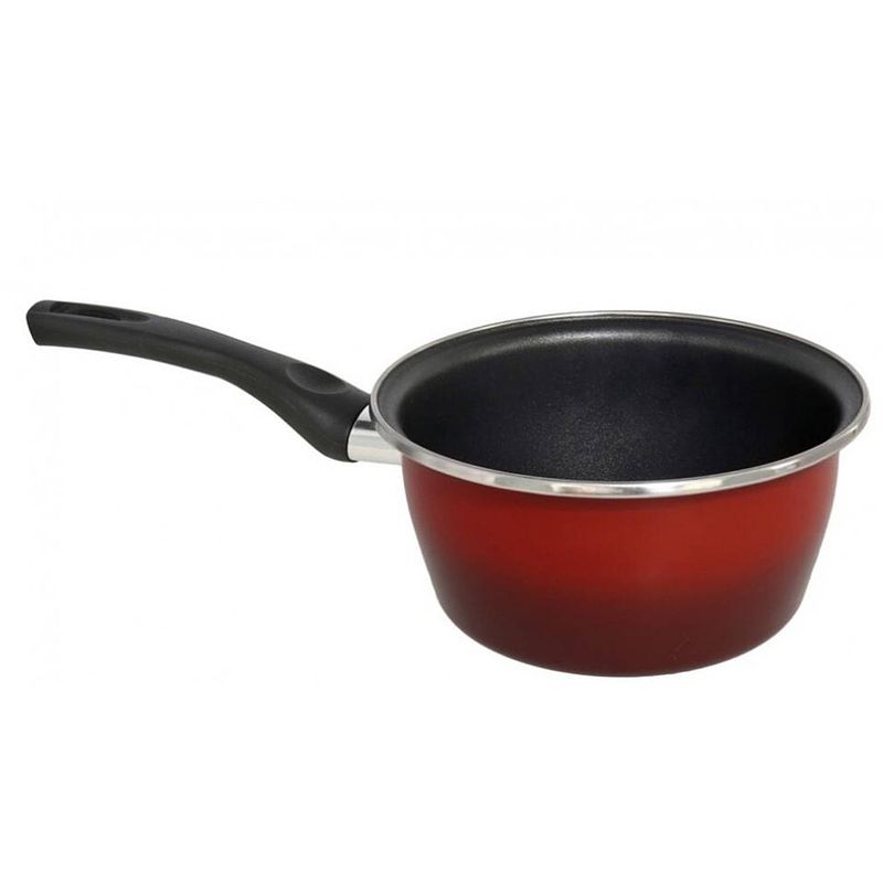 Foto van Gerimport steelpan rosso 35 x 18,5 x 9 cm rvs rood/zwart