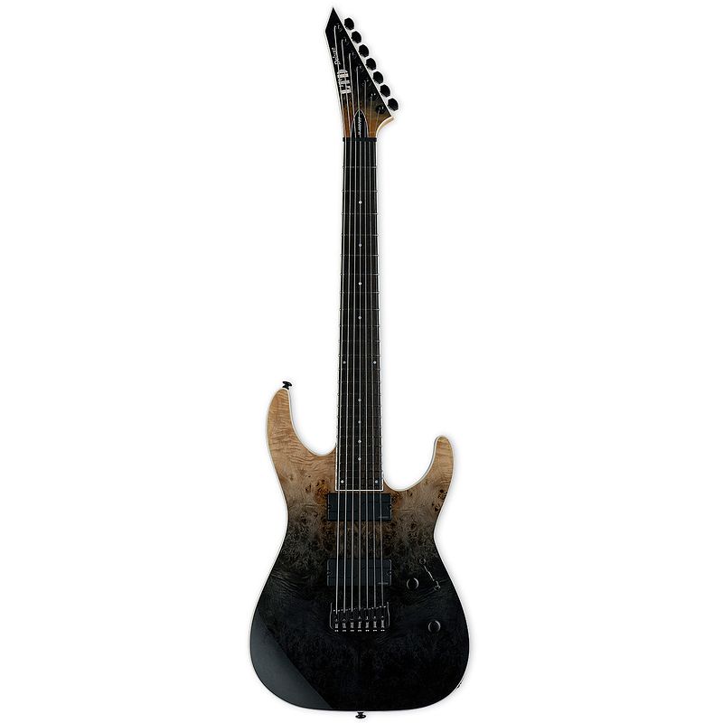 Foto van Esp ltd deluxe m-1007ht black fade 7-snarige elektrische gitaar