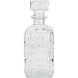 Foto van Whiskey karaf met inhoud van 1000 ml - glazen decoratie fles/karaf 1000 ml/9 x 25 cm voor water of likeuren