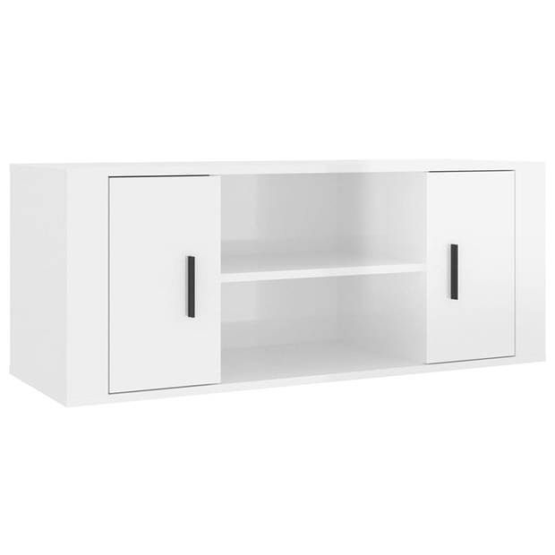 Foto van Vidaxl tv-meubel 100x35x40 cm bewerkt hout hoogglans wit