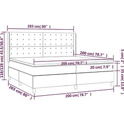 Foto van The living store boxspringbed - pocketvering - lichtgrijs - 203x203x118/128 cm - duurzaam stof - verstelbaar hoofdbord