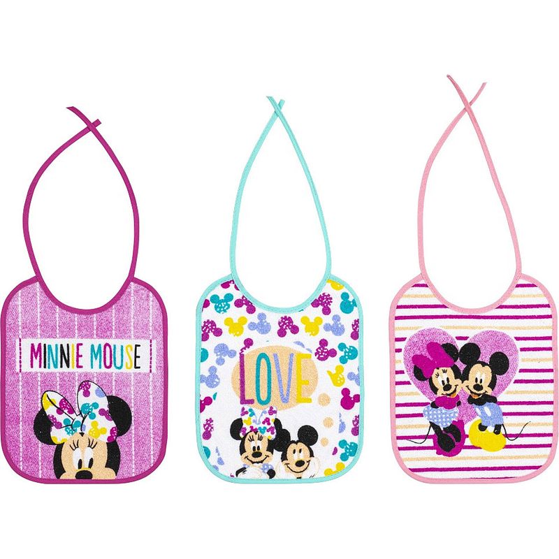 Foto van Disney slabbetjes minnie mouse junior 20 x 25 cm katoen 3 stuks