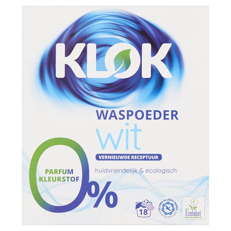 Foto van Klok eco waspoeder wit