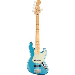 Foto van Fender player plus jazz bass v opal spark mn 5-snarige elektrische basgitaar met gigbag