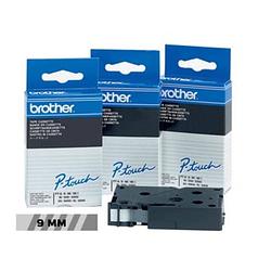 Foto van Brother tc tape voor p-touch 9 mm, zwart op transparant