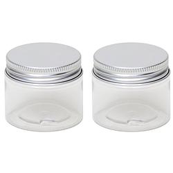 Foto van 14x stuks kunststof mini weckpot/inmaakpot 50 ml met schroefdeksel - weckpotten