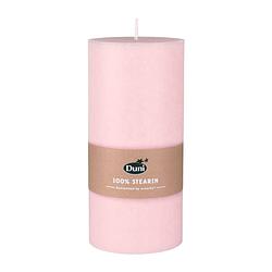 Foto van Pastel roze cilinder kaarsen /stompkaarsen 15 x 7 cm 50 branduren - stompkaarsen