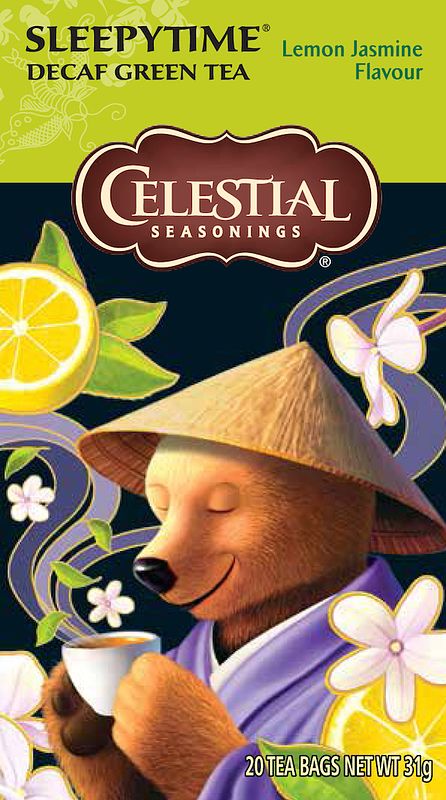 Foto van Celestial seasonings sleepy time decafe groene thee citroen jasmine