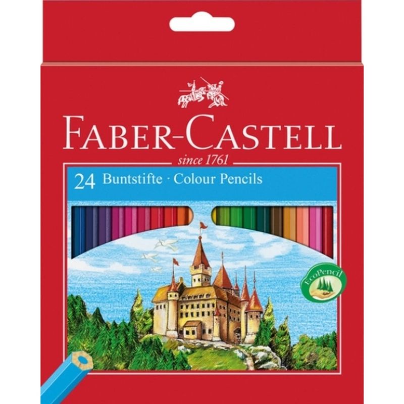 Foto van Kleurpotlood faber castell castle kartonnen etui à 24 stuks