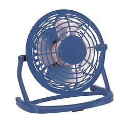 Foto van Kleine usb ventilator - bureau ventilator - blauw - kunststof - 15 x 9 cm - ventilatoren