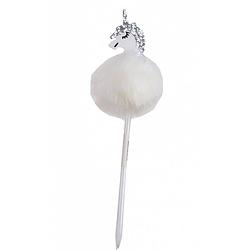 Foto van Lg-imports fluffy balpen met eenhoorn wit 28,5 cm