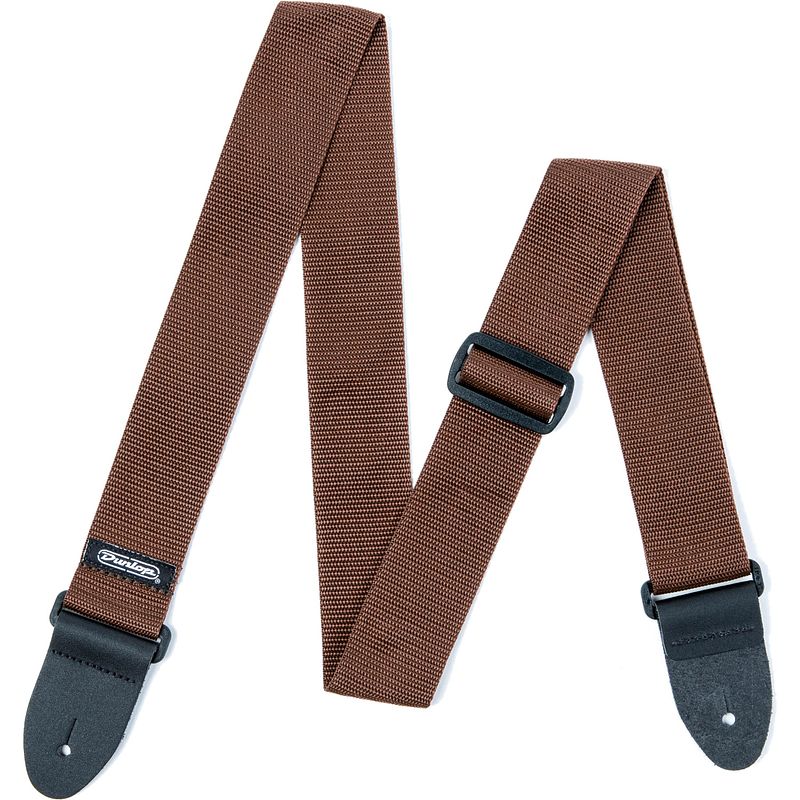 Foto van Dunlop d07-01br poly strap brown gitaarband