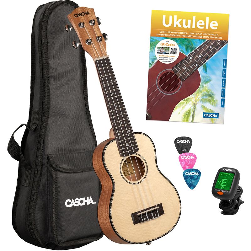 Foto van Cascha hh 2149 sopraan ukelele starter set (4-talig)