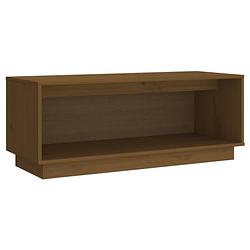 Foto van The living store tv-meubel zwevend honingbruin - 90x35x35 cm - massief grenenhout