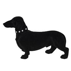 Foto van Clayre & eef decoratie hond 22*8*14 cm zwart synthetisch decoratief