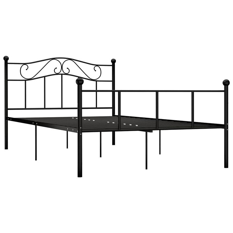 Foto van The living store metalen bedframe - klassiek - bedframe - 120 x 200 cm - zwart