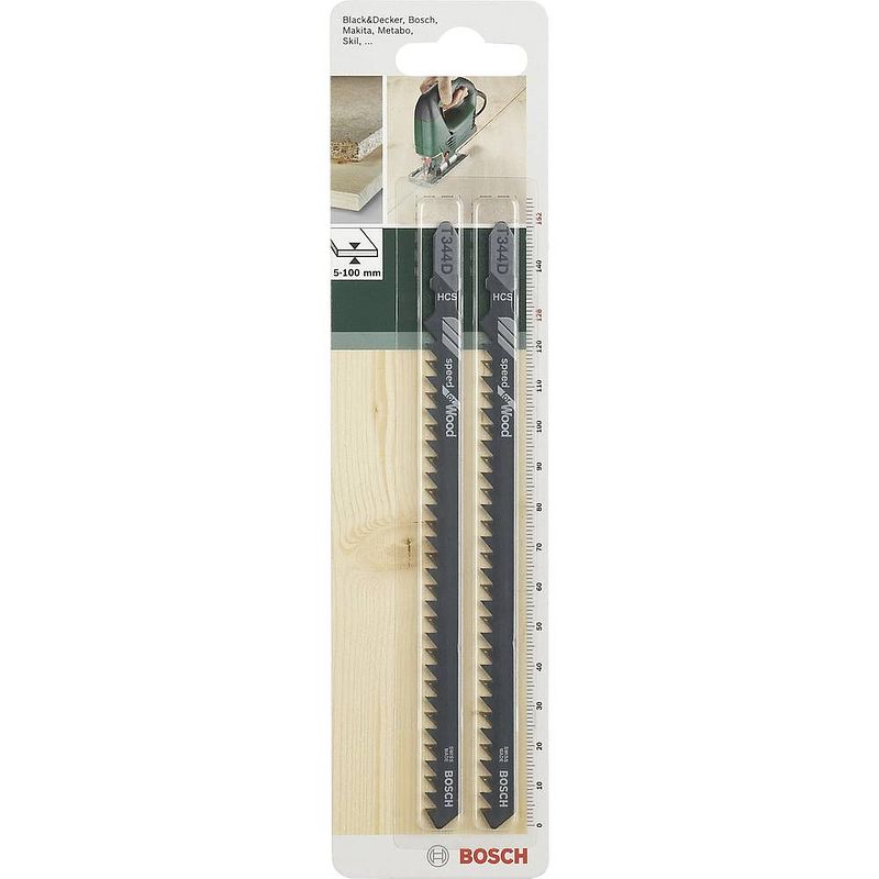 Foto van Bosch accessories decoupeerzaagblad hcs, t 344 d 152 mm,2 stuk(s) zaagbladen