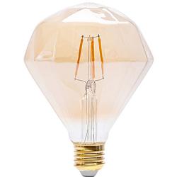 Foto van Led lamp - aigi glow diamond - e27 fitting - 4w - warm wit 1800k - amber