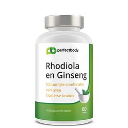 Foto van Perfectbody rhodiola rosea (rozenwortel) extract - 60 vcaps