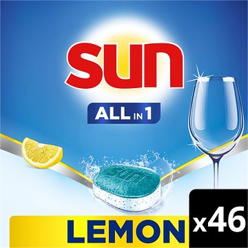 Foto van Sun allin 1 vaatwastabletten citroen 46 tabletten aanbieding bij jumbo | 2+3 gratis