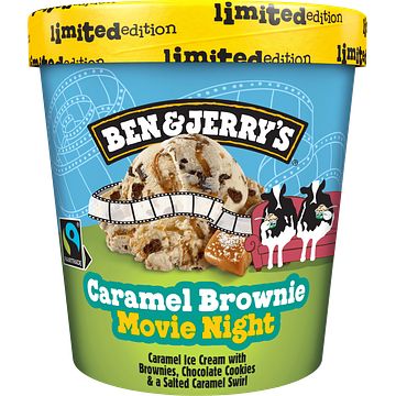 Foto van Ben & jerry's ijs caramel brownie movie night pint 465ml bij jumbo