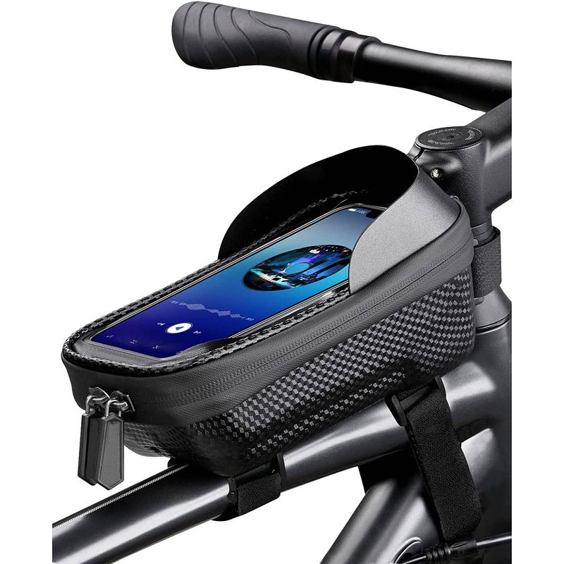 Foto van Bikepro telefoonhouder fiets pro - waterdicht - frametas - fietstas stuur - voor e-bike, mountainbike, racefiets etc.